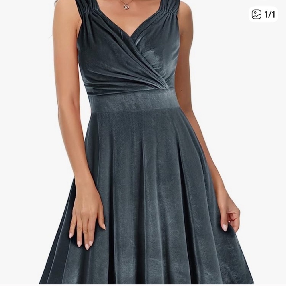 Grace‎ Karin, Velvet Dress Sleeveless Surplice V-Neck Flared A-Line